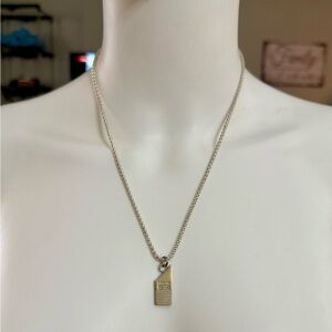 Coach Hudson Pave Crystal Skyscraper Building Pendant 925 Silver Necklace